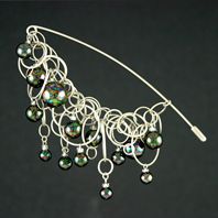 Green Marble Bubble Chain Pin