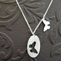 butterfly mismatch charm necklace