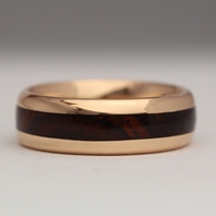 18ct Rose gold wood ring