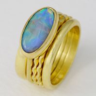 Stacking ring with opal