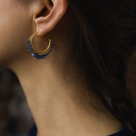 Sapphire Hoop Earrings