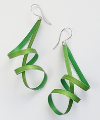 Lime Ribbon Drop Earrings