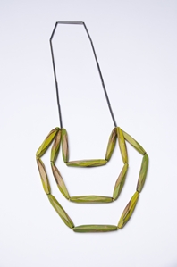 My Seoul oxidised and lime green necklace