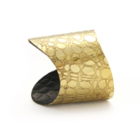 Etched gold and chocolate 'Skin' Cuff