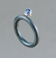 Blue single sapphire ring
