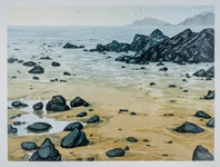 Tide Pool Rockcliffe Beach (Linocut - 450 x 600 mm)